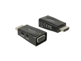 DELOCK adapter HDMI to VGA + 3.5mm 65901, 1080p, black