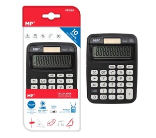 MP calculator PE026, solar & batteries, 10 digits, black