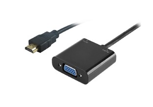 POWERTECH αντάπτορας HDMI (M) σε VGA (F) PTH-025 με Audio, μαύρο