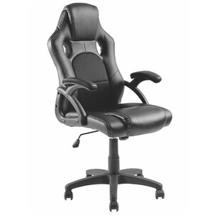 BRATECK Office chair, adjustable, with armrests, Black