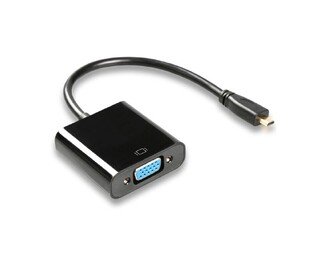 POWERTECH αντάπτορας micro HDMI (M) σε VGA (F) PTH-027 με Audio, μαύρο