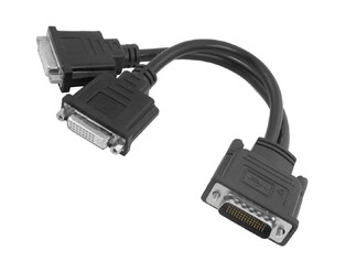 POWERTECH adapter DMS-59 to 2x DVI CAB-DMS59DVI, 0.25m, black