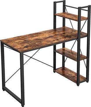 Metal Desk with 4 Shelves 120 x 60 x 120 cm Vasagle (LWD48X) (VASLWD48X)