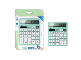 MP calculator PE028, solar & batteries, 12 digits, green