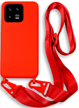 Bodycell Silicone Case with Neck Strap - Xiaomi 13 - Red