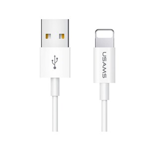 USAMS Lightning to USB cable US-SJ283, 2A, 1m, white