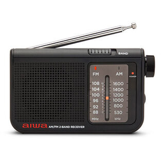 AIWA POCKET AM/FM RADIO WITH DUAL ANALOG TUNER BLACK  RS-55/BK