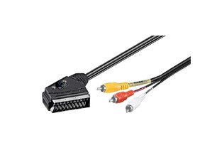 GOOBAY SCART cable 21-pin to 3x RCA 50365, 3m, black