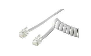 GOOBAY telephone cable 68601, spiral, RJ10 4P4C, CCA, 4m, white