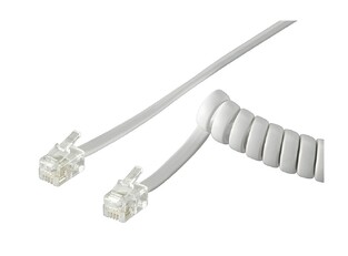 GOOBAY telephone cable 50246, spiral, RJ10 4P4C, CCA, 2m, white