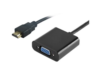 POWERTECH αντάπτορας HDMI σε VGA (F) PTH-023, 1920x1200p, μαύρο