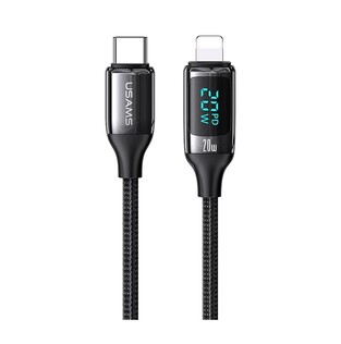 USAMS Lightning to USB-C cable US-SJ545, 20W PD, 1.2m, black