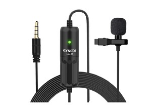 SYNCO μικρόφωνο Lav-S8 με clip-on, omnidirectional, 3.5mm, 8m, μαύρο