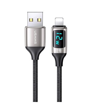 USAMS Lightning to USB cable US-SJ543, 2.4A, 1.2m, silver