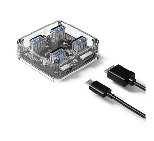 ORICO USB hub MH4U-U3, 4x USB, 5Gbps, διάφανο