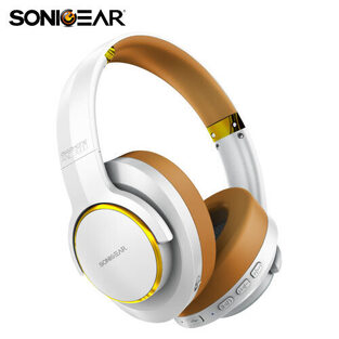 SONIC GEAR BLUETOOTH NOISE CANCEL HEADPHONES AIRPHONE ANC 3000 W.GOLD  ANC3000WG