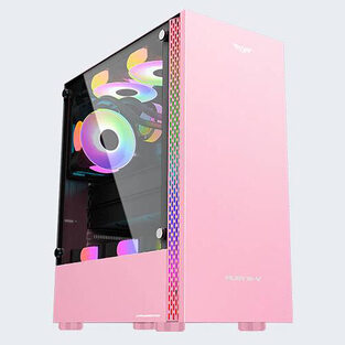 ARMAGGEDDON RUBY B-V ATX GAMING PC CASE PINK