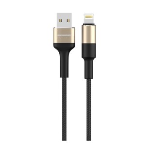 ROCKROSE USB to Lightning cable Acacia AL, 2.4A 12W, 1m, gold-black