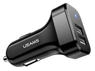 USAMS Car Charger C13, 2x USB, 2.1A, Black