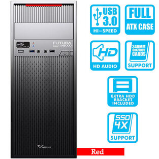 ALCATROZ PC CASE WITH PSU 450W FUTURA RED PRO N5000