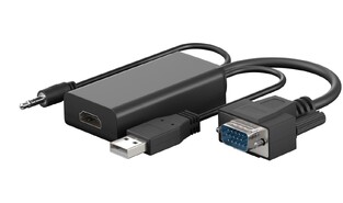 GOOBAY HDMI to VGA & 3.5mm Adapter 61259, 1080p, Black