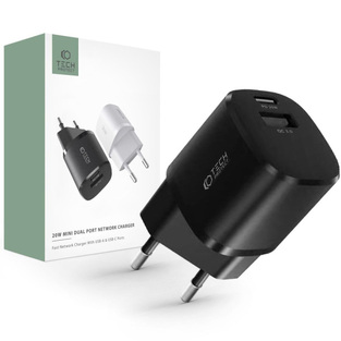 TECH-PROTECT TRAVEL CHARGER MINI C20W 2 PORT PD20W/QC3.0 black