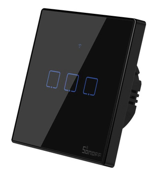 SONOFF smart switch TX-T3EU3C, touch, Wi-Fi, triple, black