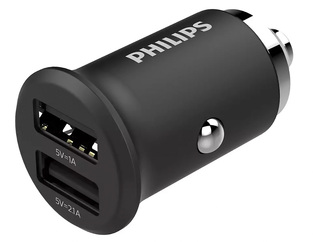 PHILIPS car charger DLP2520-00, 2x USB, 3.1A 15.5W, black