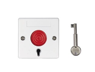 Wired Panic Button with Disable Key, White