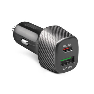 SBS CAR CHARGER 2 PORTS USB/TYPE C PD 20W black