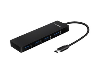 CABLETIME USB-C hub C160, 4x USB, 5Gbps, 0.15m, μαύρο