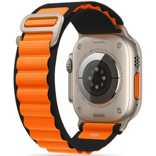 Tech-Protect Nylon Pro Strap - Apple Watch Ultra/SE/8/7/6/5/4 (49/45/44mm) - Black / Orange