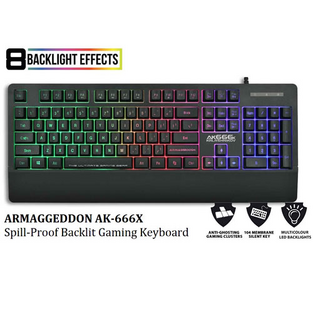 ARMAGGEDDON GAMING KEYBOARD 8 BACKLIGHT EFFECTS AK-666X