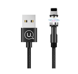 USAMS USB to lightning cable U59, magnetic, rotating, 1m, black