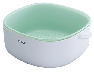 ECOCO vegetable drainage container E2025, 21x21x10.5cm, white-green