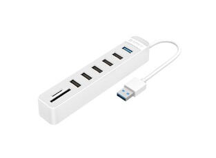 ORICO USB hub TWU32-6AST, 6x USB ports, SD/TF ports, λευκό