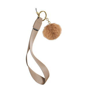 SBS WRIST STRAP FOR SMARTPHONE WITH POMPOM Beige