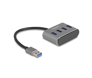 DELOCK USB hub 63190, 4x USB 3.2 Gen 1 θύρες, 5Gbps, γκρι