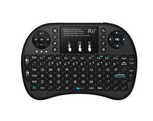 RIITEK Mini i8+ wireless keyboard with touchpad, 2.4GHz, black