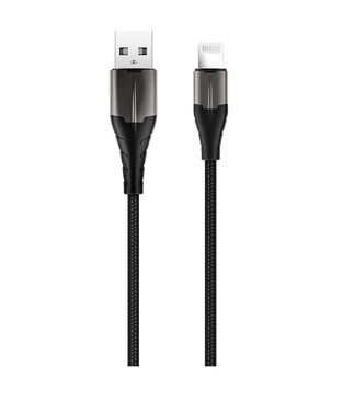 ROCKROSE cable USB to Lightning Knight AL, 12W, MFi, 1m, black-grey