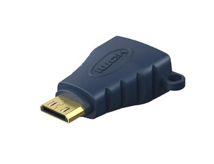 CABLETIME adapter Mini HDMI C to HDMI AV599, with Ring, 4K, blue