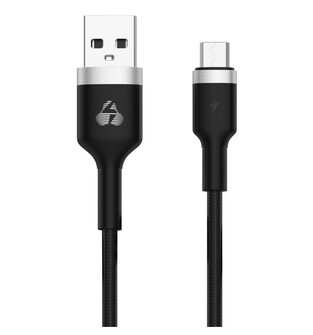 POWERTECH cable USB to Micro USB metal PTR-0094, 15W 3A, 1m, black