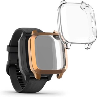 KW Full Body Silicone Case Garmin Venu Sq Music / Sq - Transparent / Rose Gold