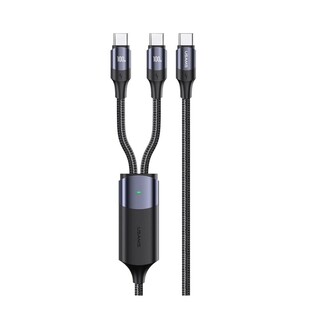 USAMS cable USB-C to 2x USB-C US-SJ551, PD 100W, 1.2m, black