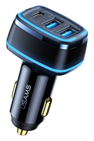 USAMS USB car charger, US-CC126, 3x USB, 80W, black