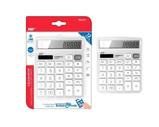 MP calculator PE028, solar & batteries, 12 digits, white