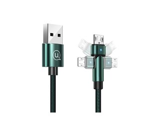 USAMS Micro USB to USB cable SJ478, swivel, 2A, 1m, green