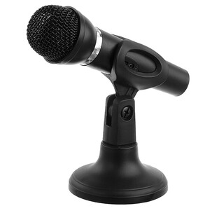 POWERTECH microphone PT-859, with stand, dynamic, 3.5mm, black