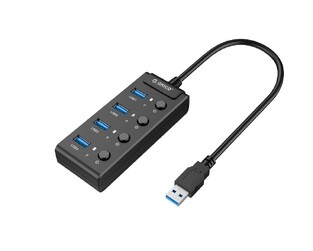 ORICO USB 3.0 Hub W9PH4-U3, 4x USB3.0 ports, 5Gbps, μαύρο