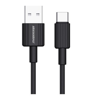 ROCKROSE USB-C to USB Arrow AC cable, 2.4A, 1m, black